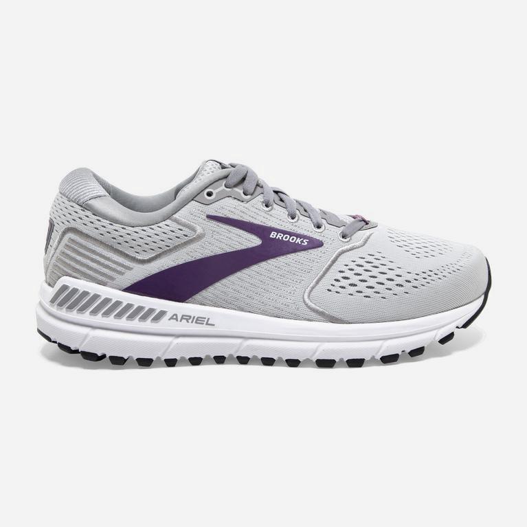 Brooks Ariel '20 Womens Walking Shoes - Oyster/Alloy/Grape - Philippines (514879QWK)